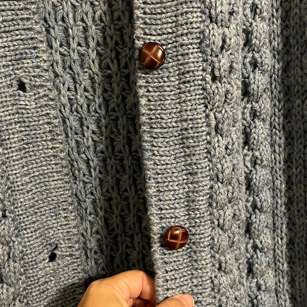Vintage Ewe Care Wool Made In Ireland Cardigan Oversized Grandpa Sweater - Picture 4 of 8